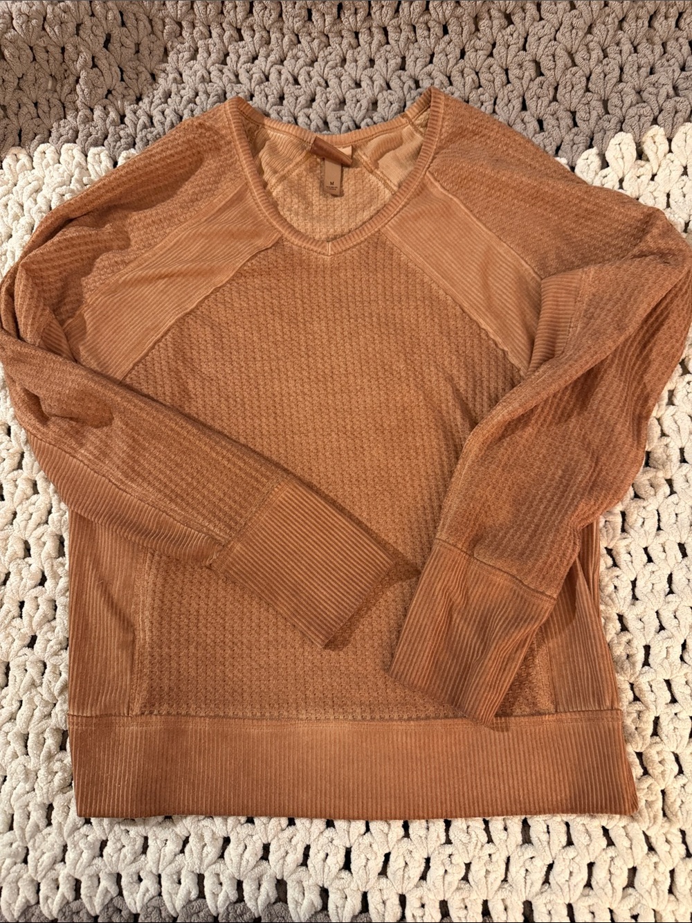 Knox Rose Tan Textured Knit Top